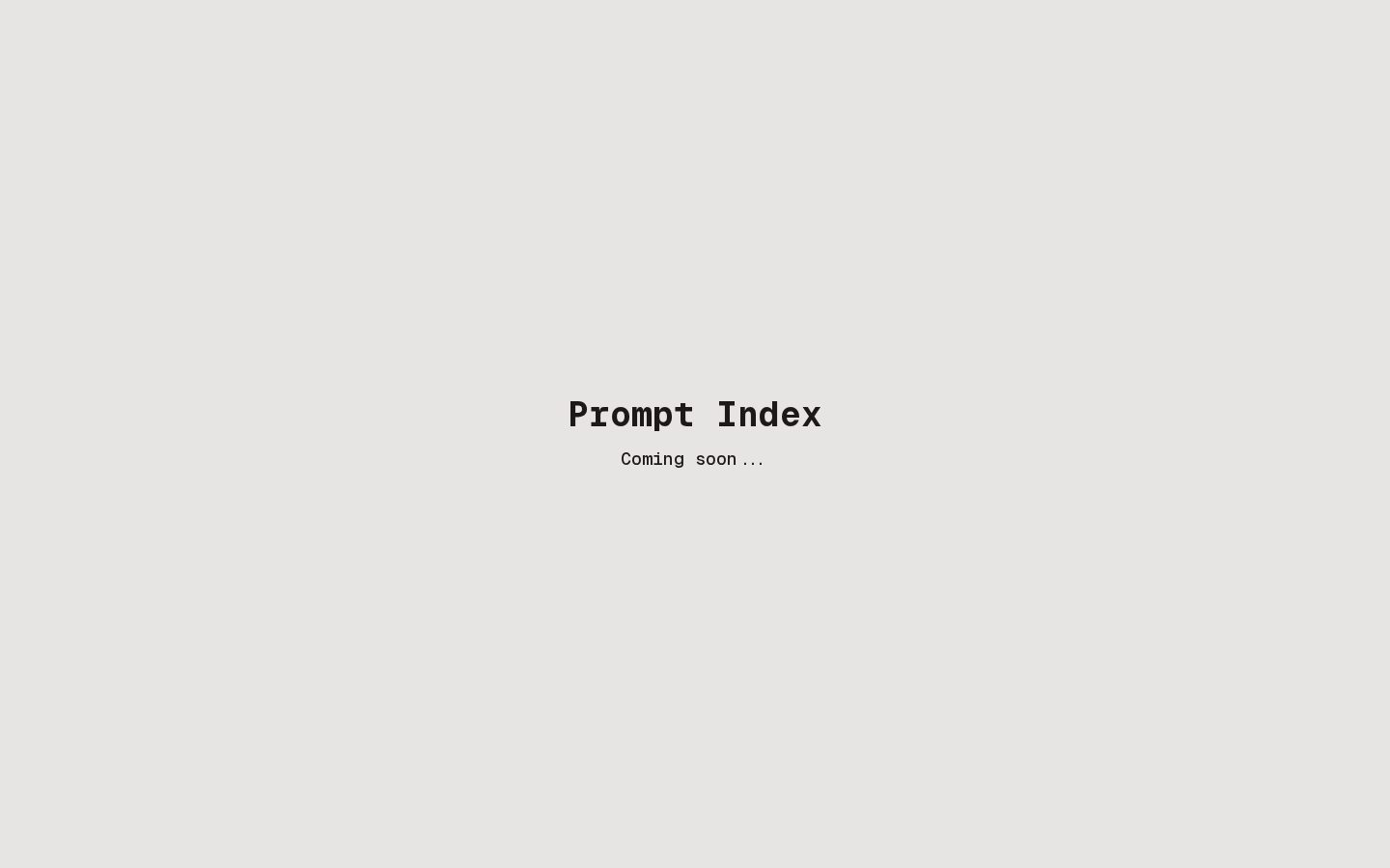 The Prompt Index Homepage