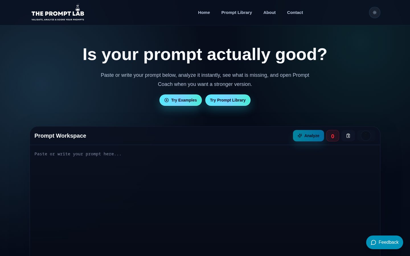 The Prompt Lab Homepage