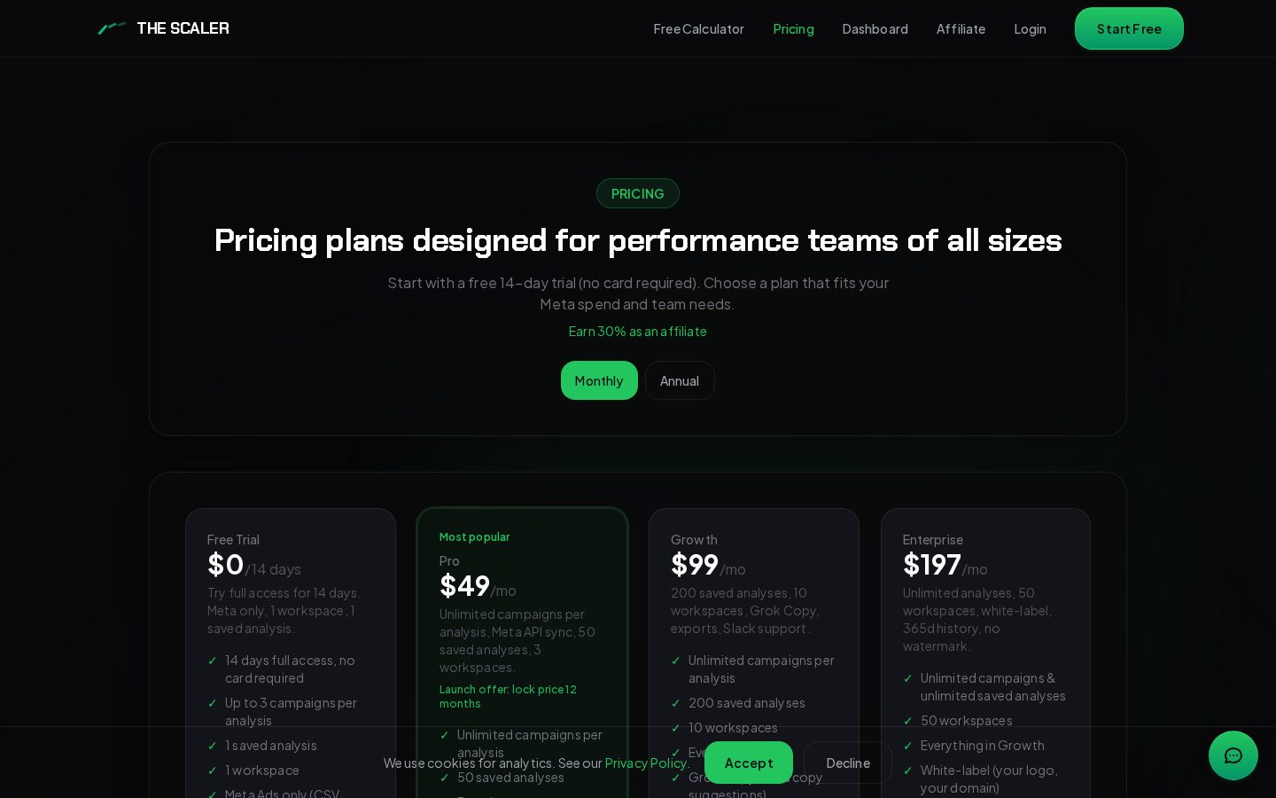 The Scaler Pricing