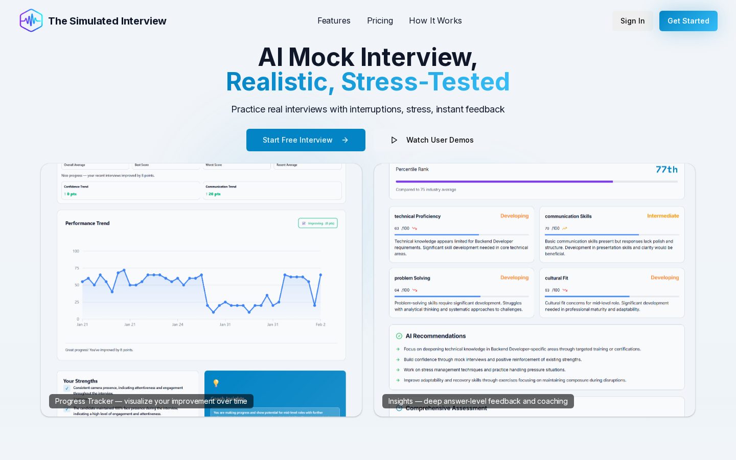 The Simulated Interview Homepage