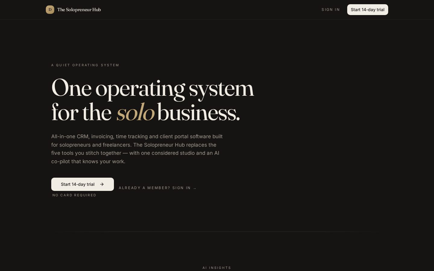 The Solopreneur Hub by Daily Systems Homepage