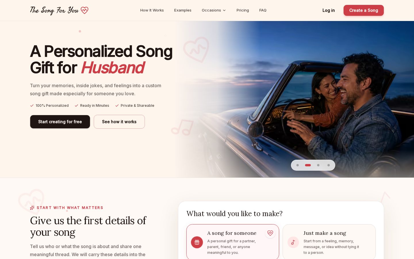 The Song For You Homepage