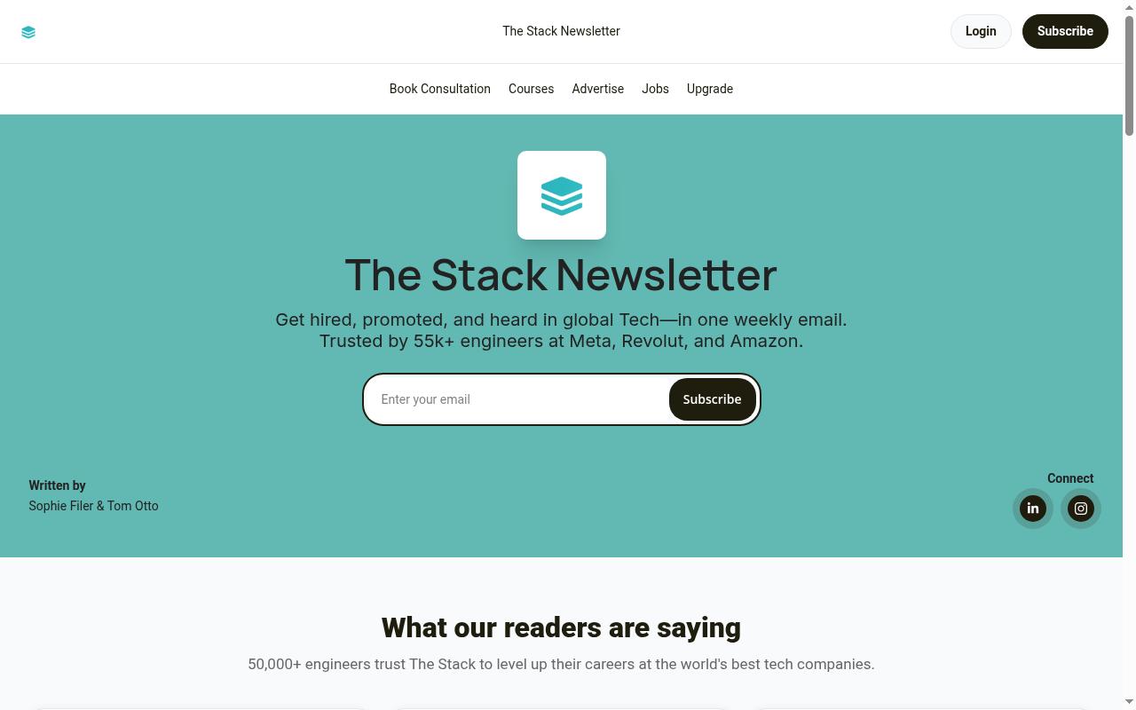 The Stack Newsletter Homepage