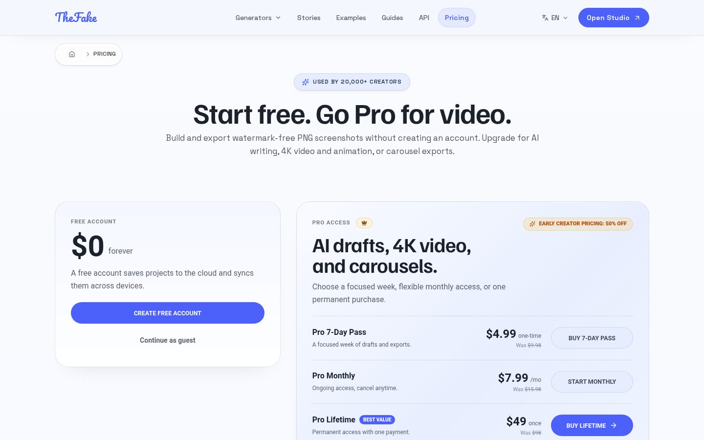 Thefake Pricing