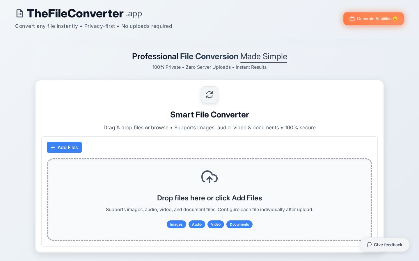 TheFileConverter.app Homepage
