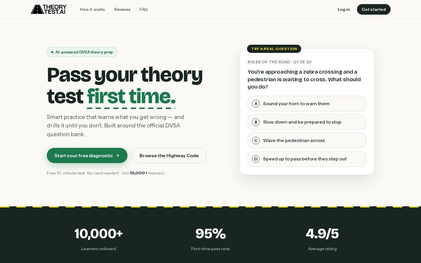 TheoryTestAI Homepage