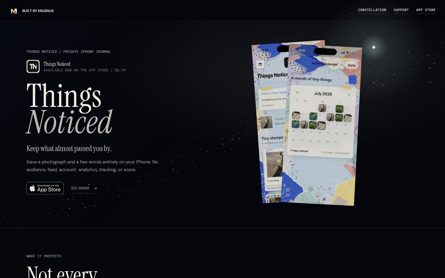 Things Noticed Homepage