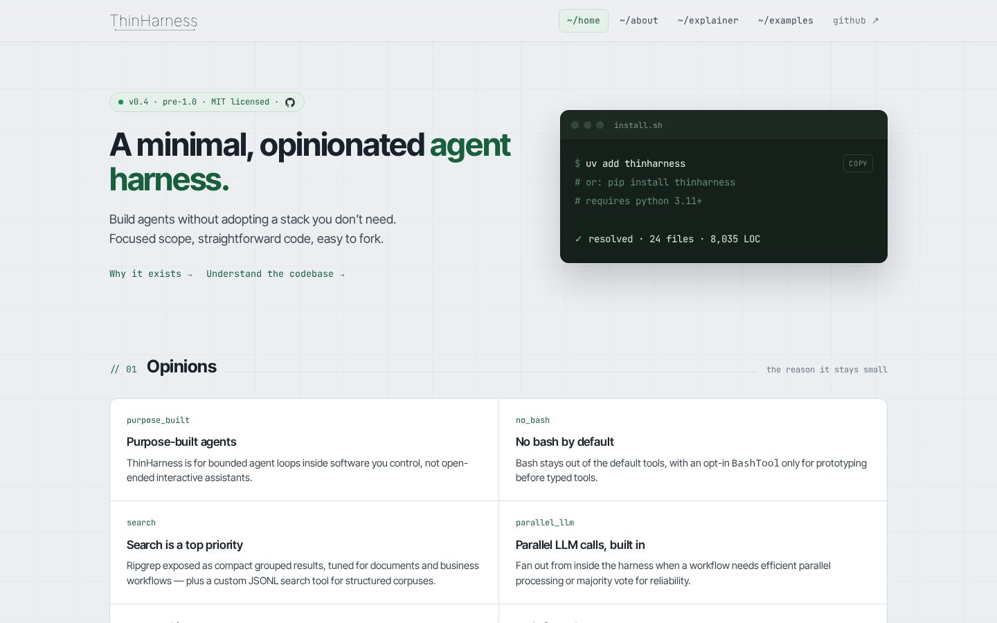 ThinHarness Homepage