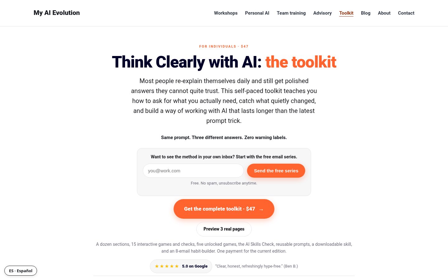 Think Clearly with AI Homepage