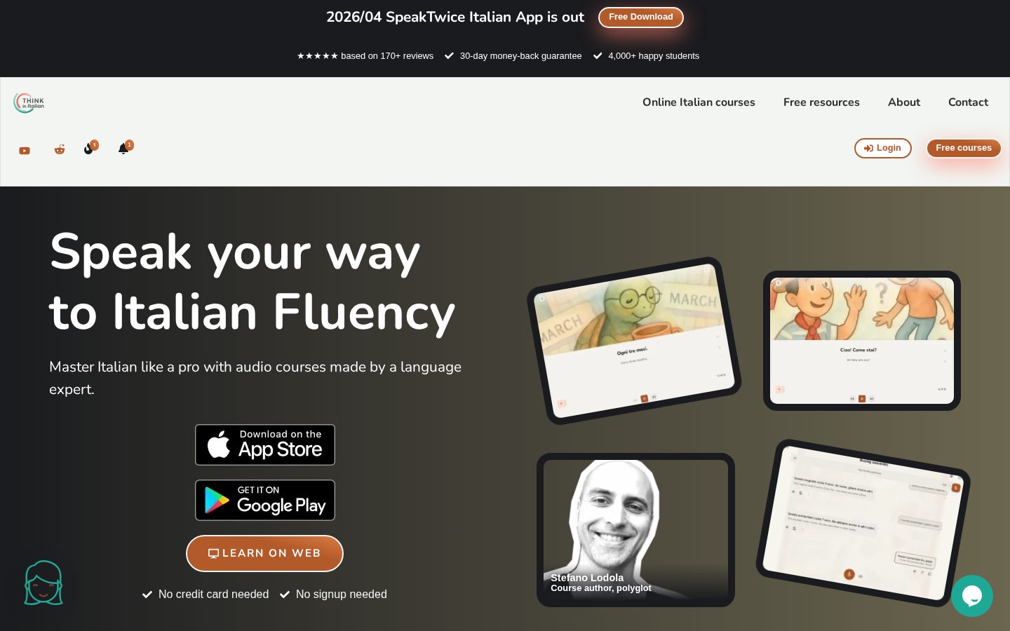 Think in Italian Homepage