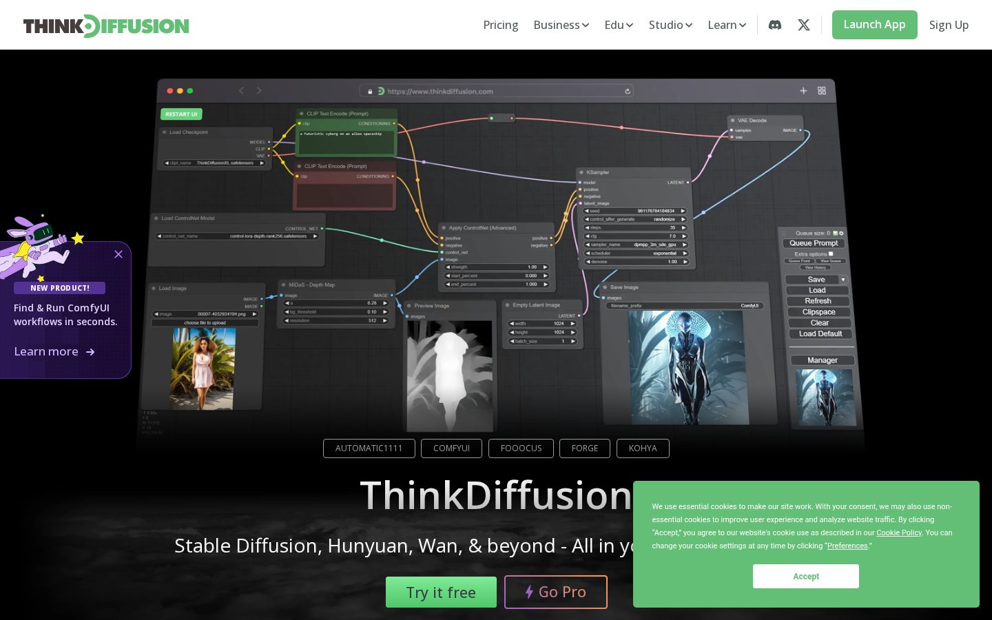 ThinkDiffusion Homepage