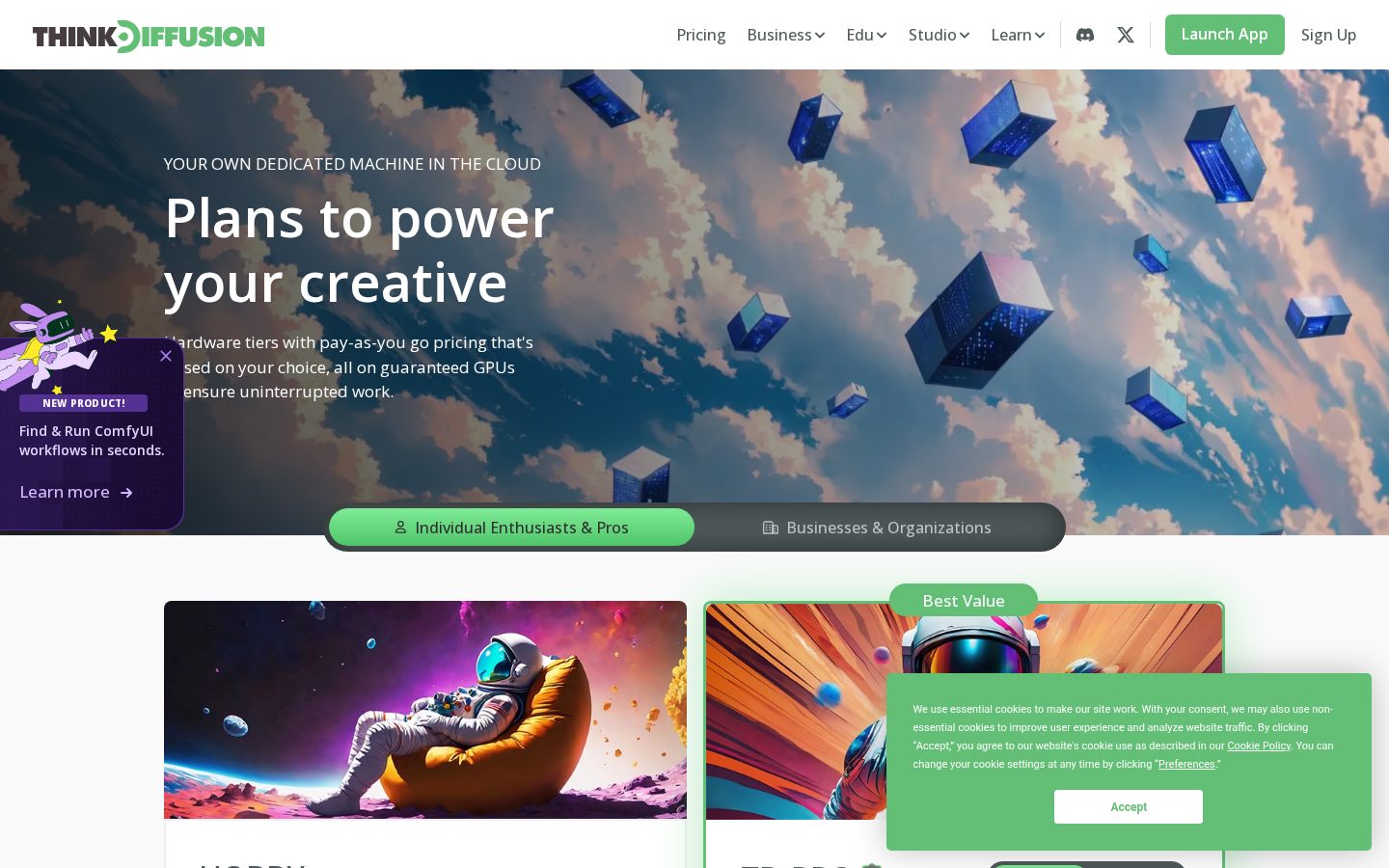 ThinkDiffusion Pricing