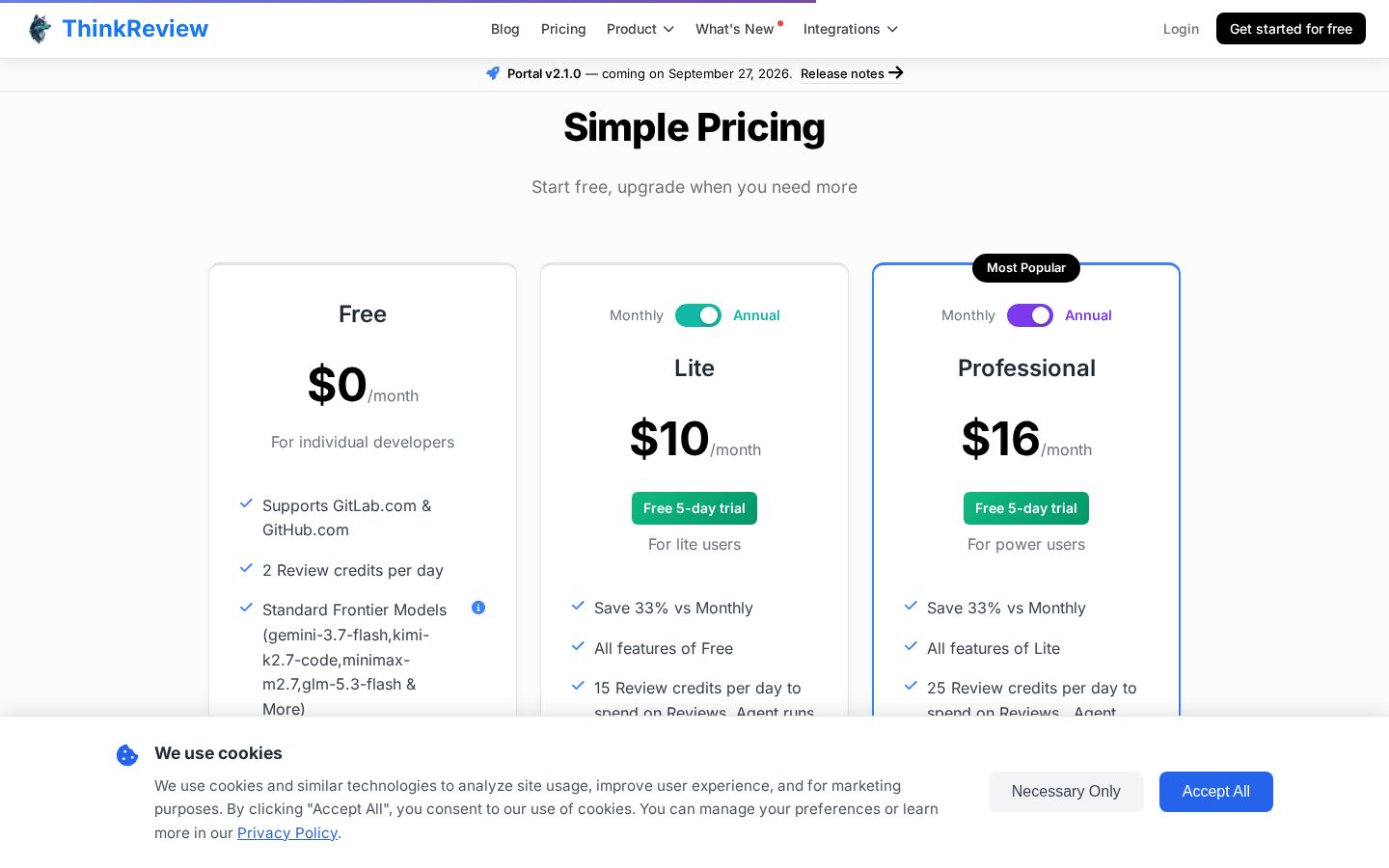 ThinkReview Pricing