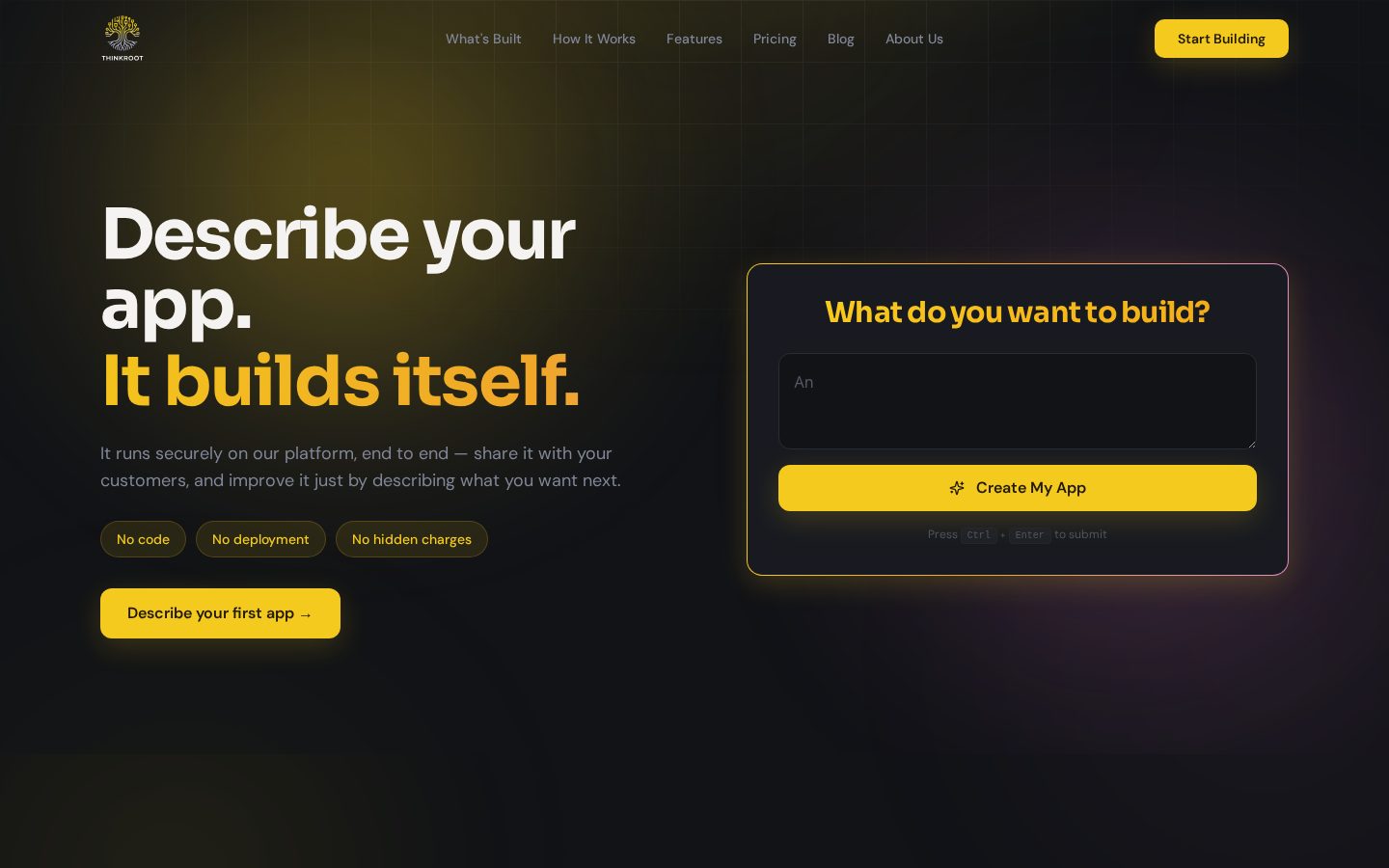 ThinkRoot AI Homepage