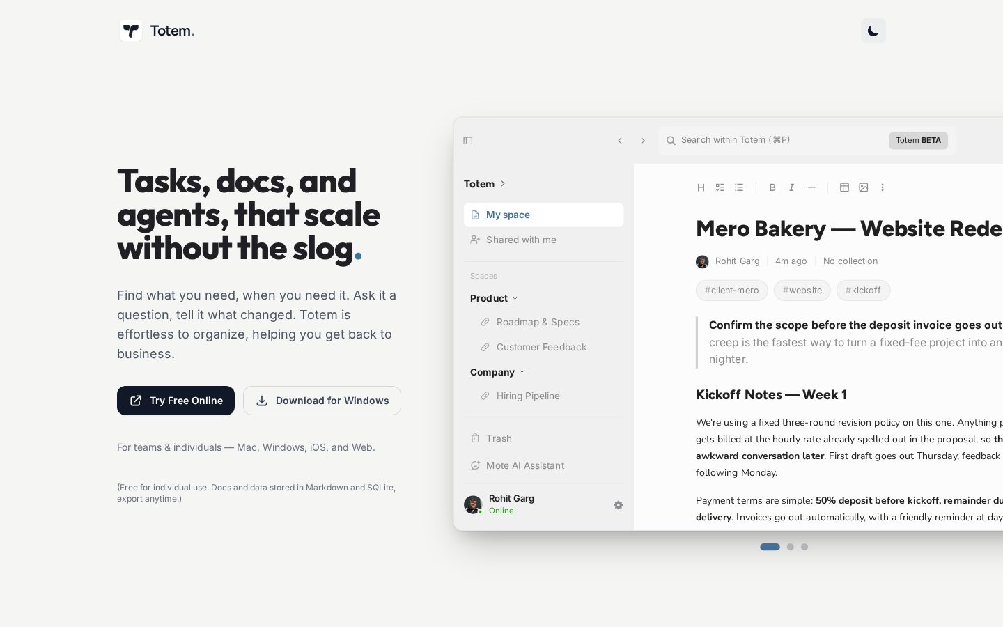 ThinkTotem Homepage