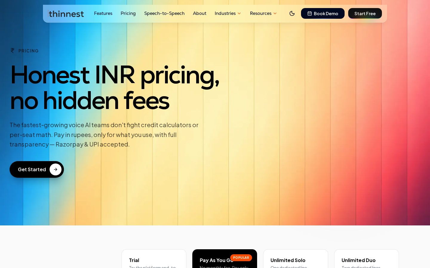 Thinnest AI Pricing