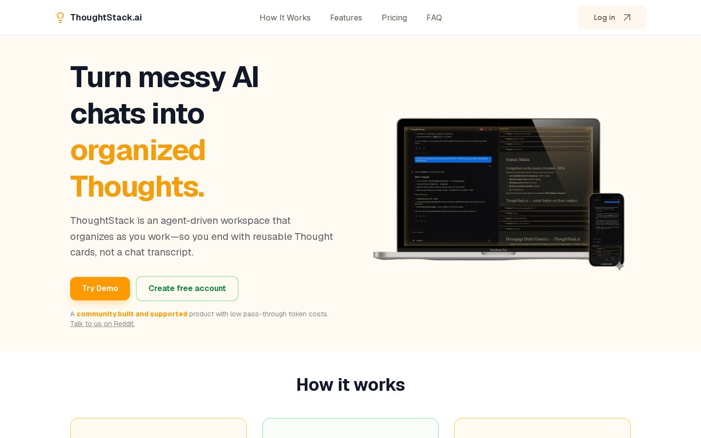 ThoughtStack.ai Homepage