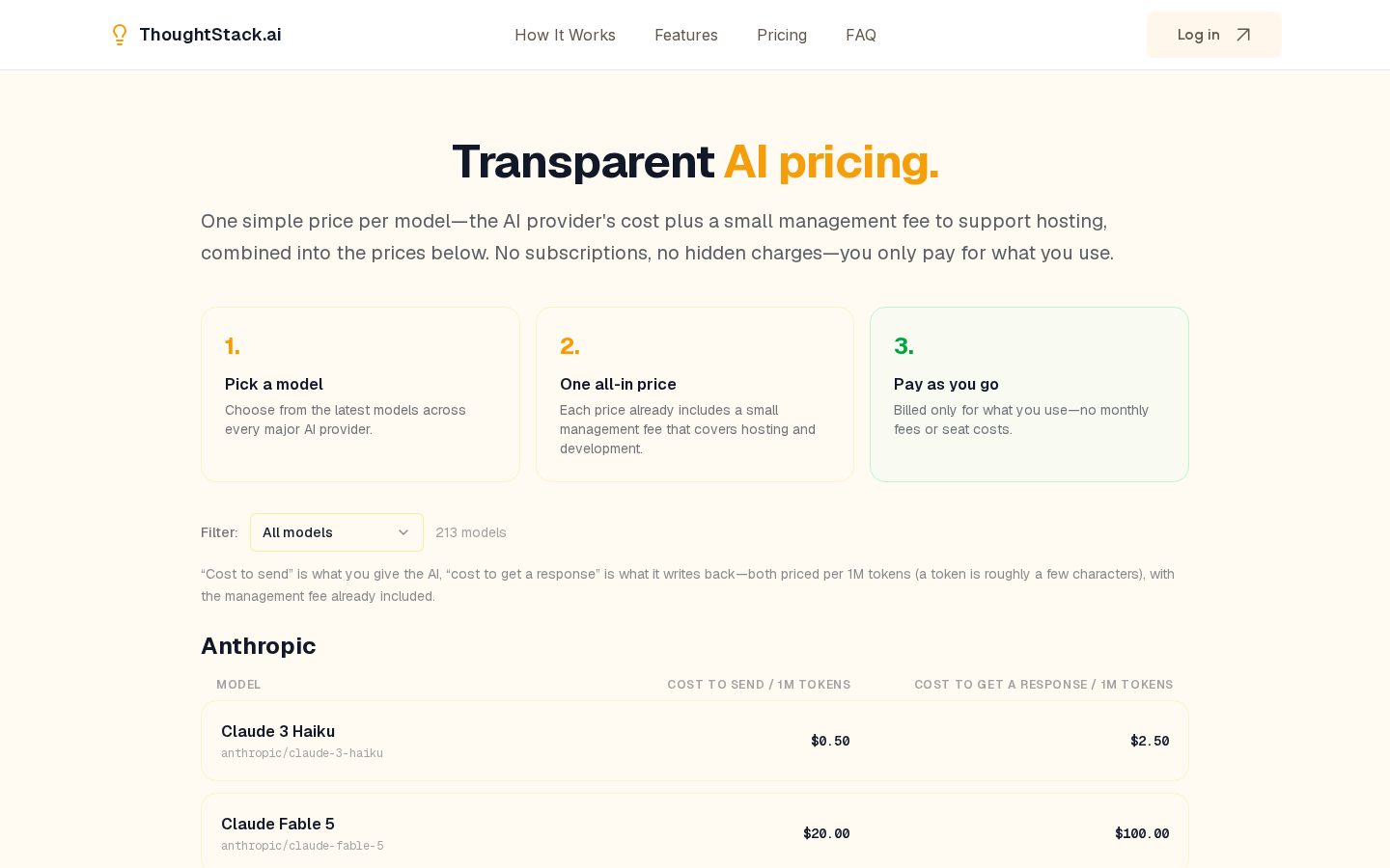 ThoughtStack.ai Pricing
