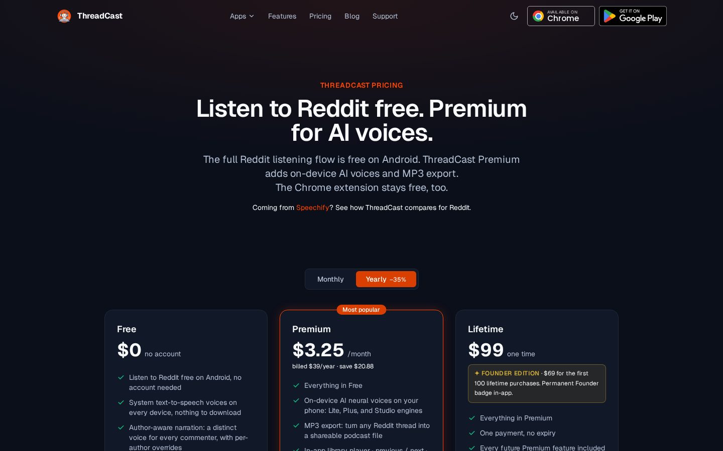 ThreadCast Pricing
