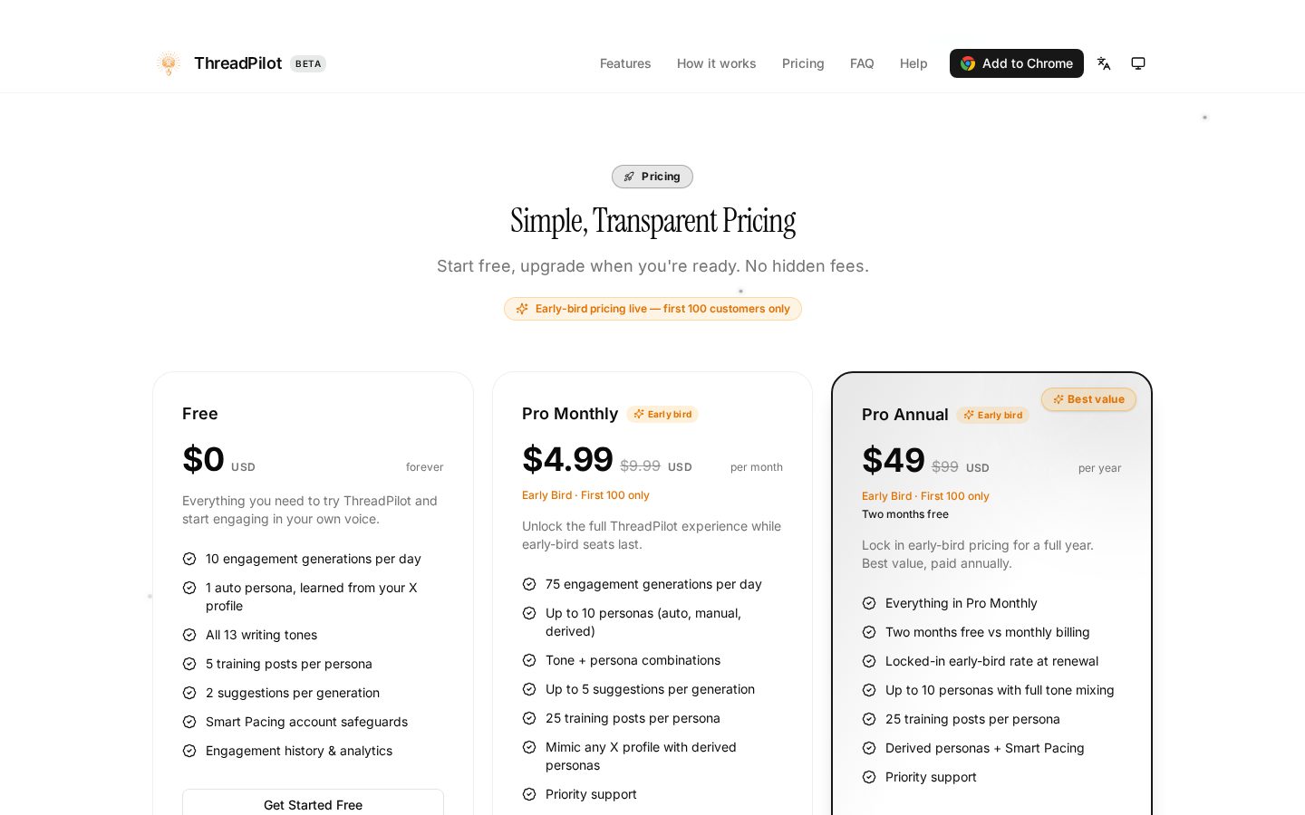 ThreadPilot Pricing