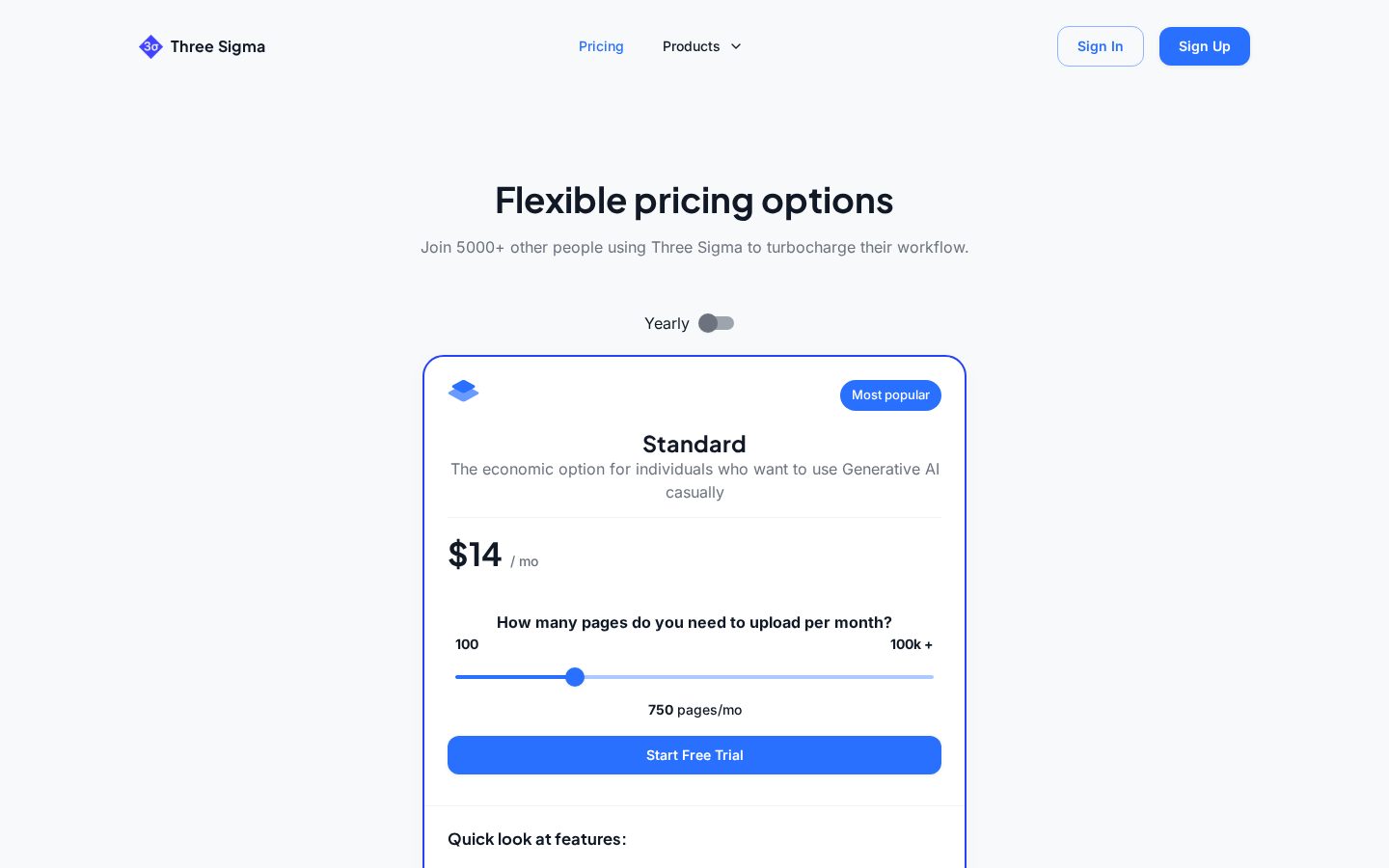 Three Sigma Pricing