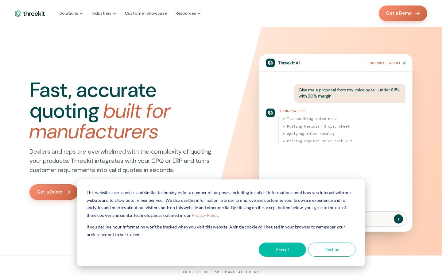 Threekit Homepage
