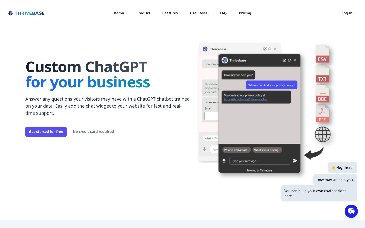 Thrivebase Homepage