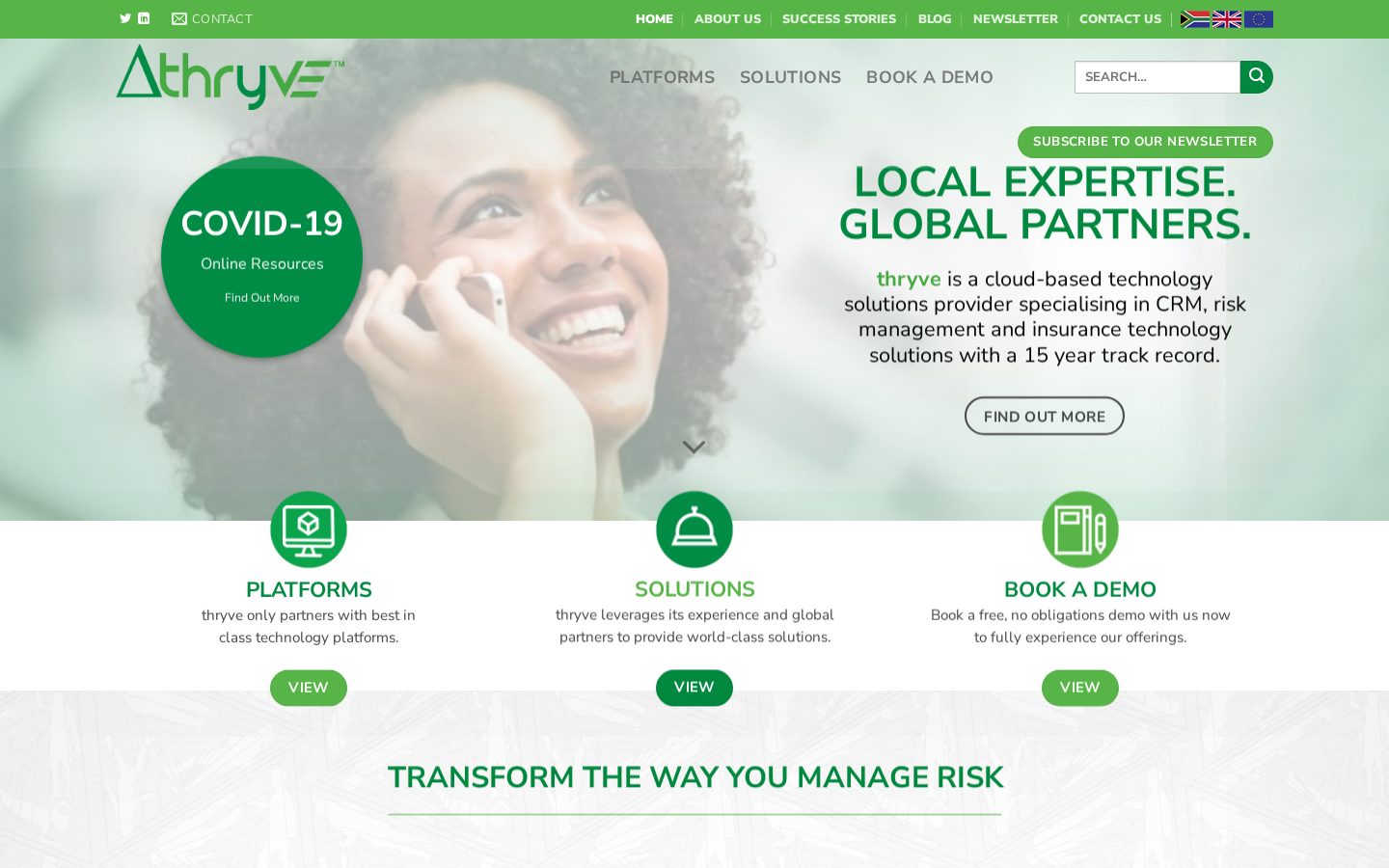 Thryve Homepage