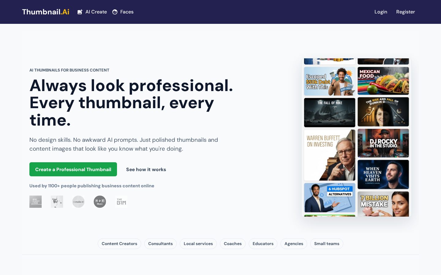 Thumbnail AI Homepage