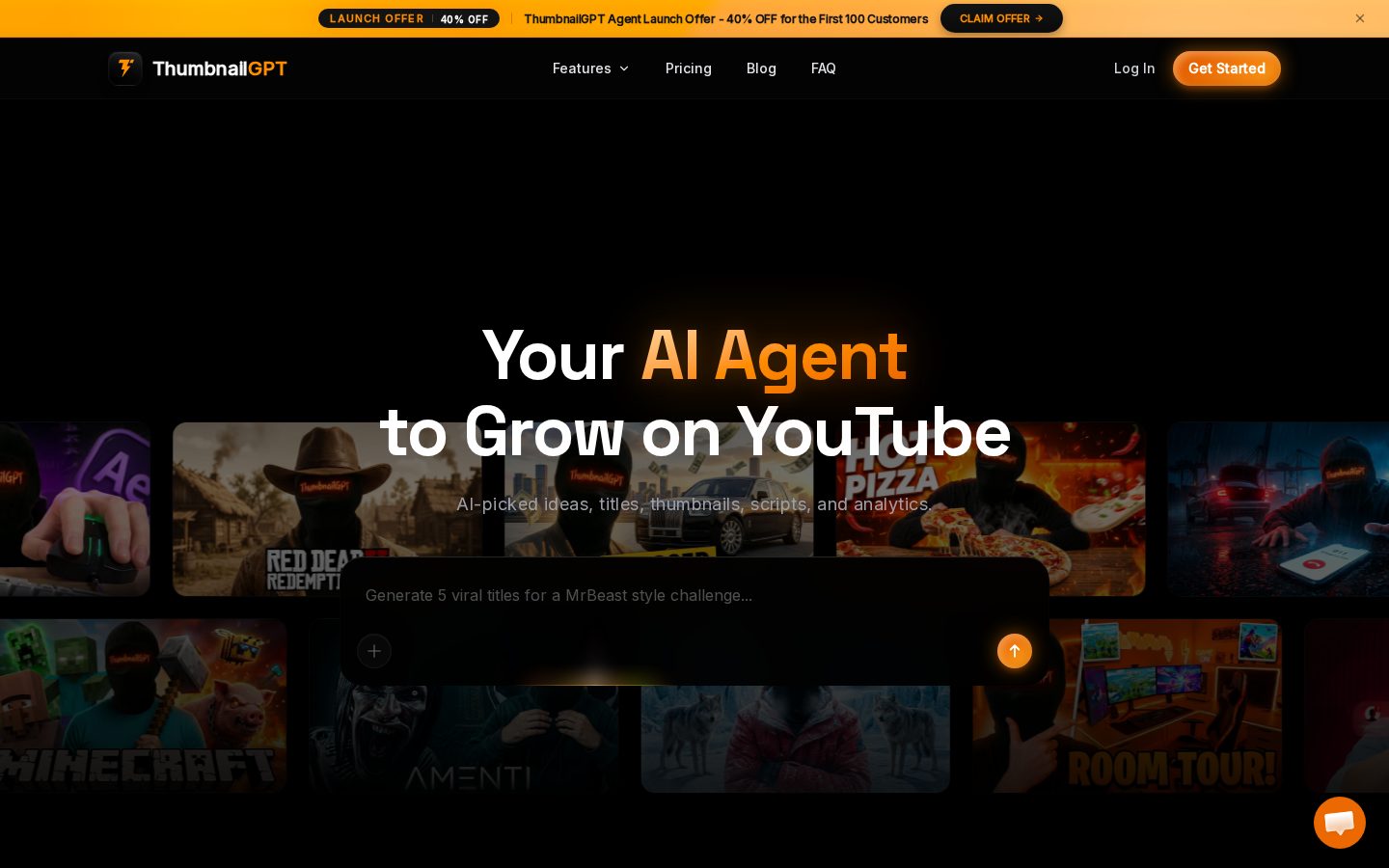 ThumbnailGPT Homepage