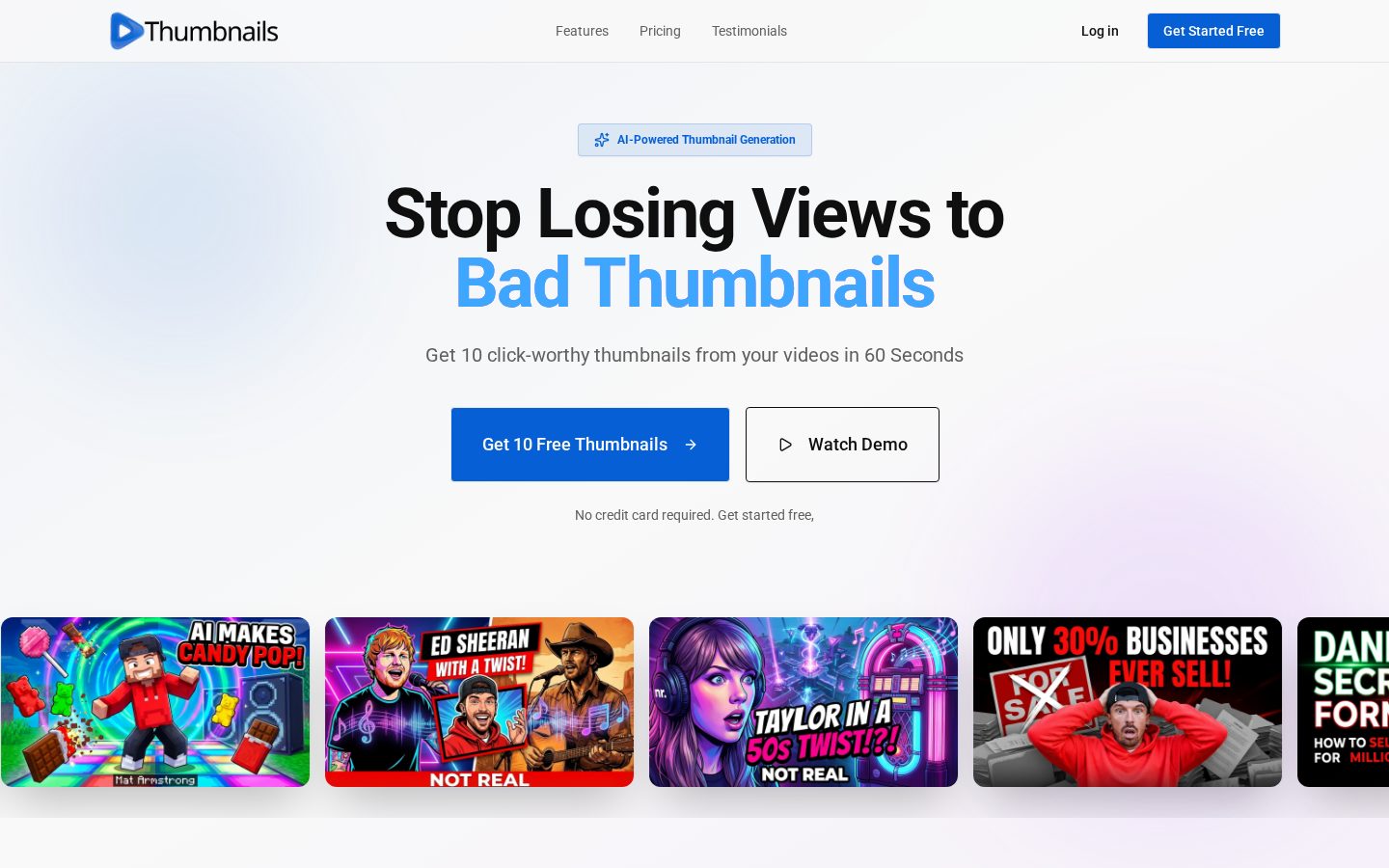 Thumbnails Studio Homepage