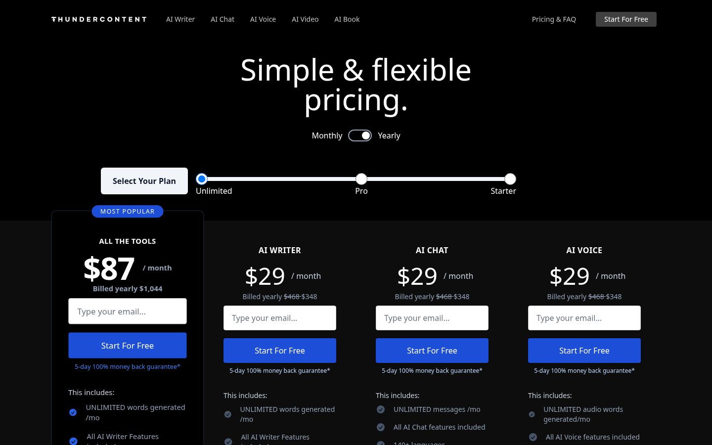 Thundercontent Pricing