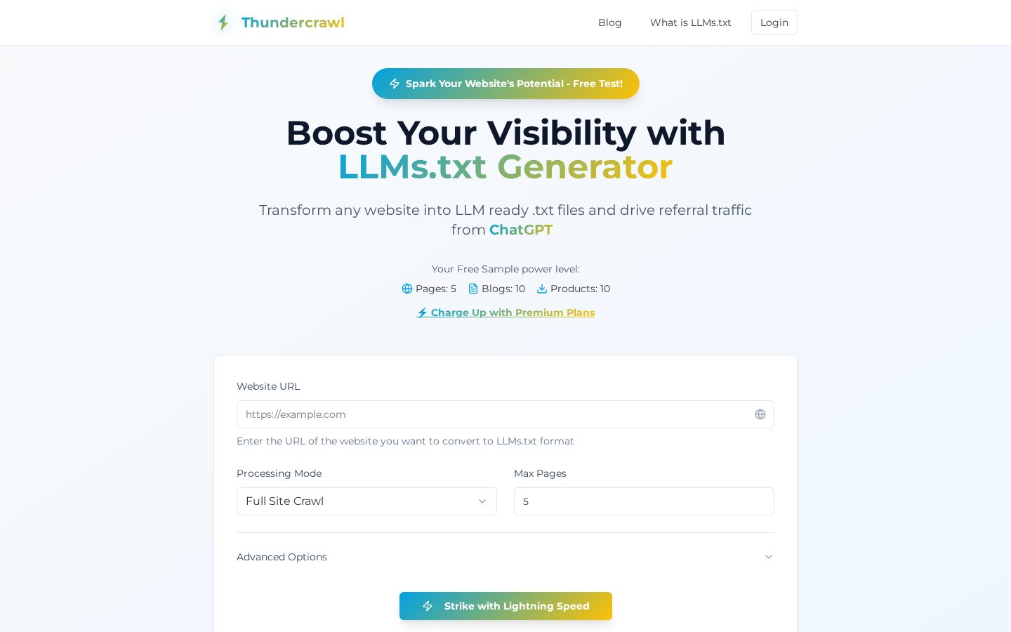 Thundercrawl Homepage