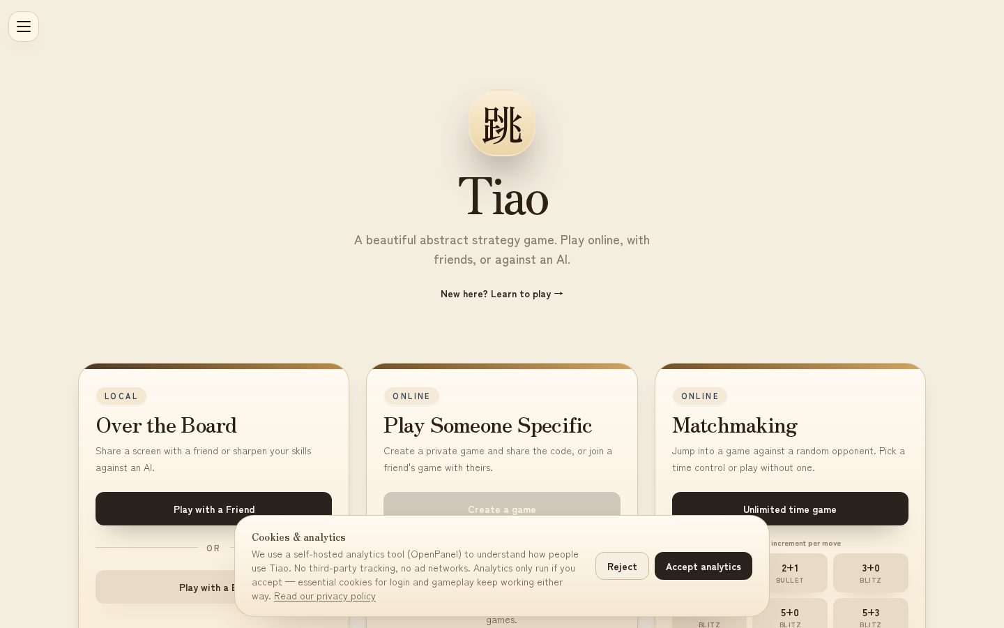 Tiao Homepage