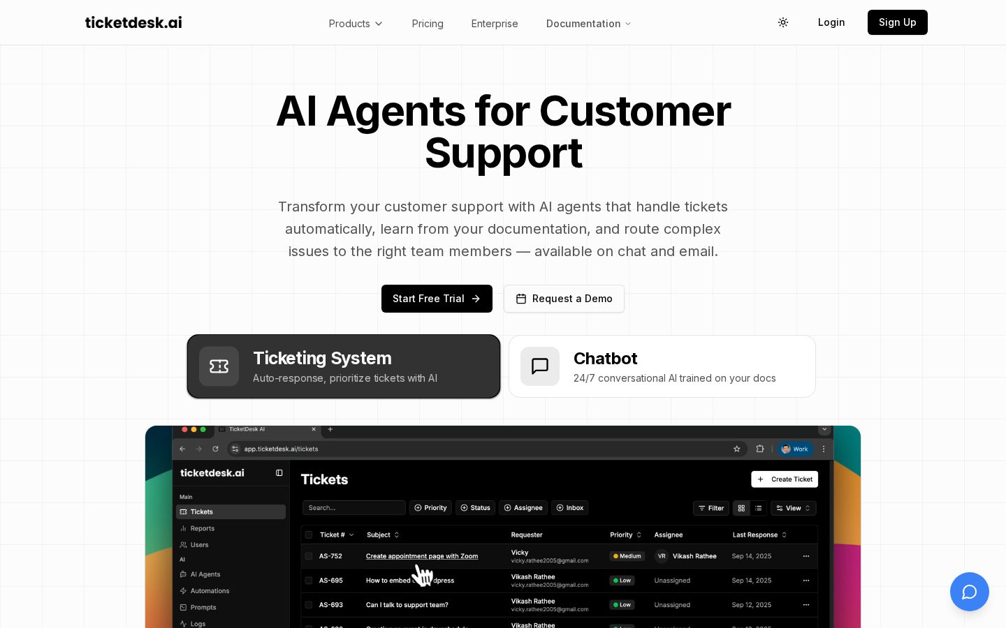 Ticketdesk AI Homepage