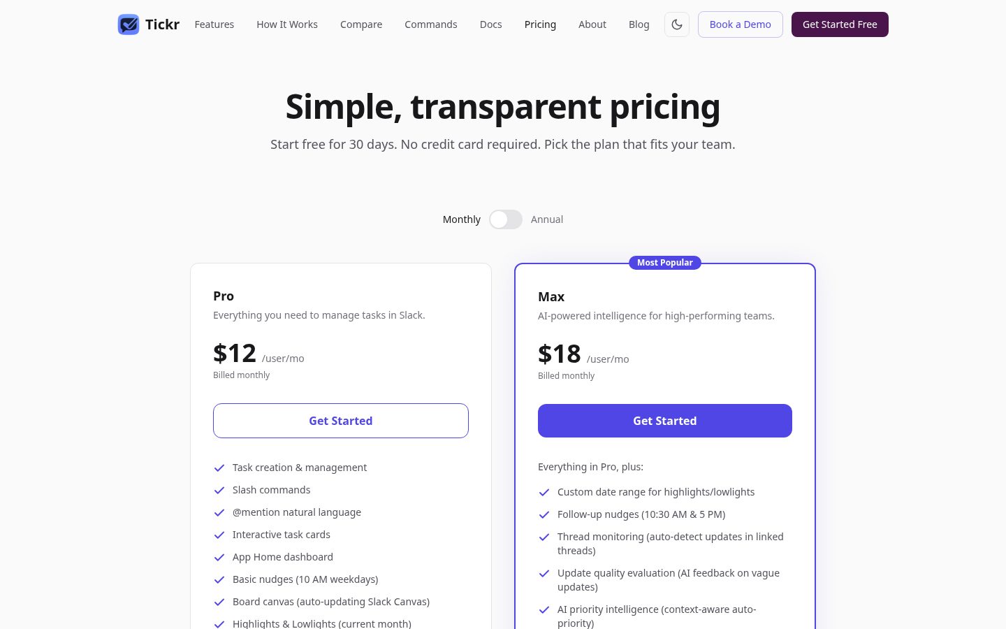 Tickr Pricing