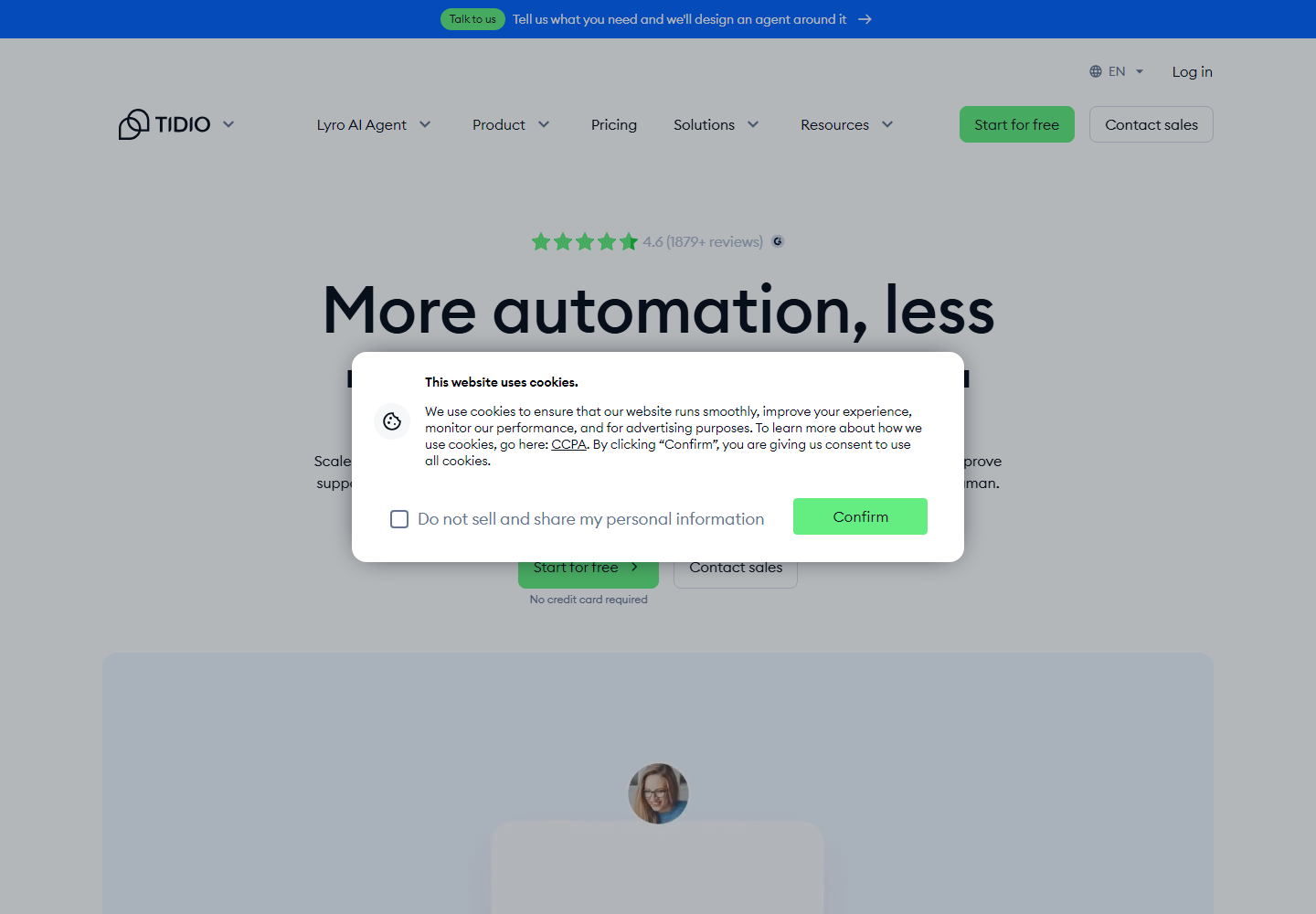 Tidio homepage