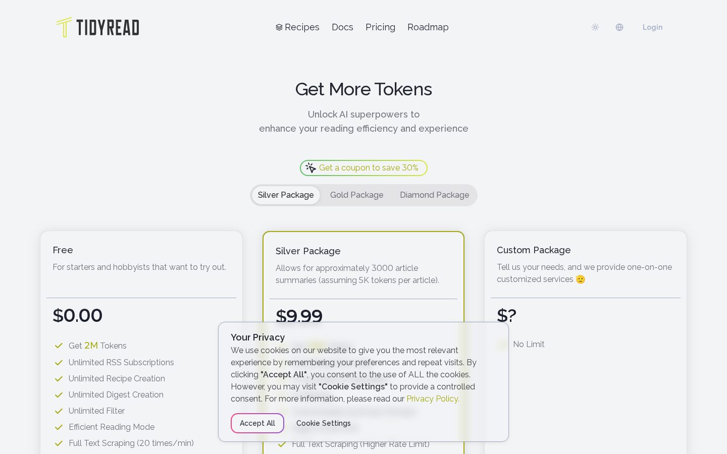 Tidyread Pricing