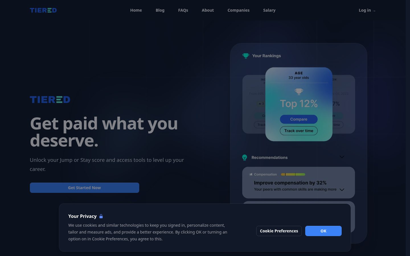 Tiered Homepage