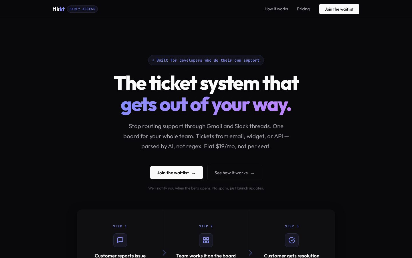 tikkt Homepage