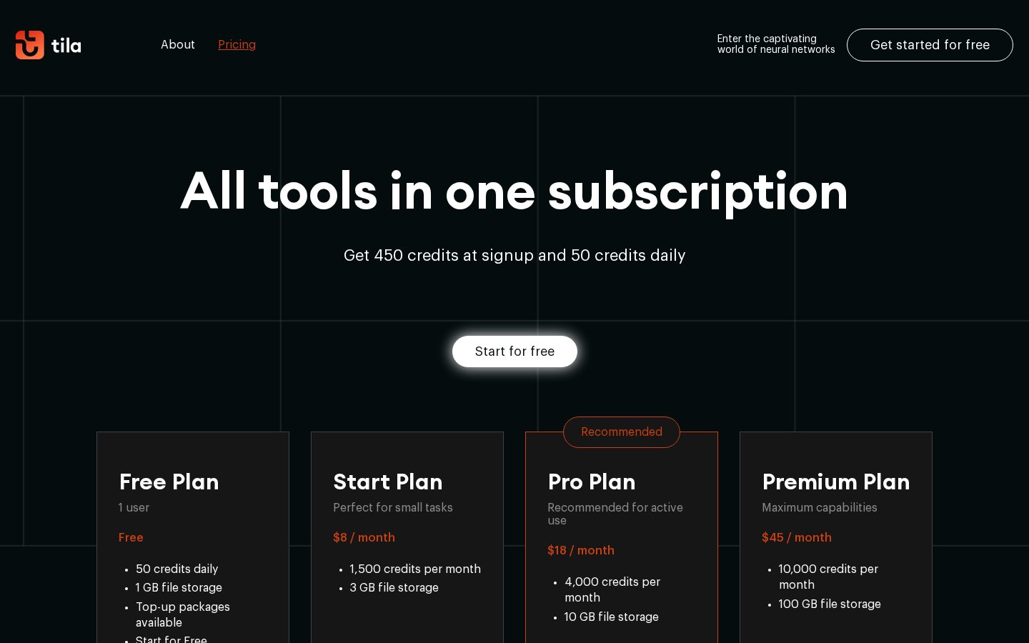 Tila AI Pricing