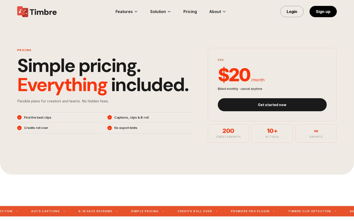 Timbre Pricing