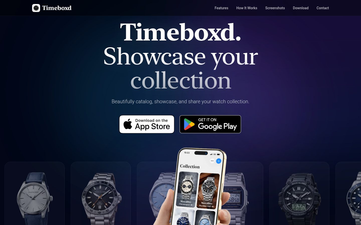 Timeboxd Homepage