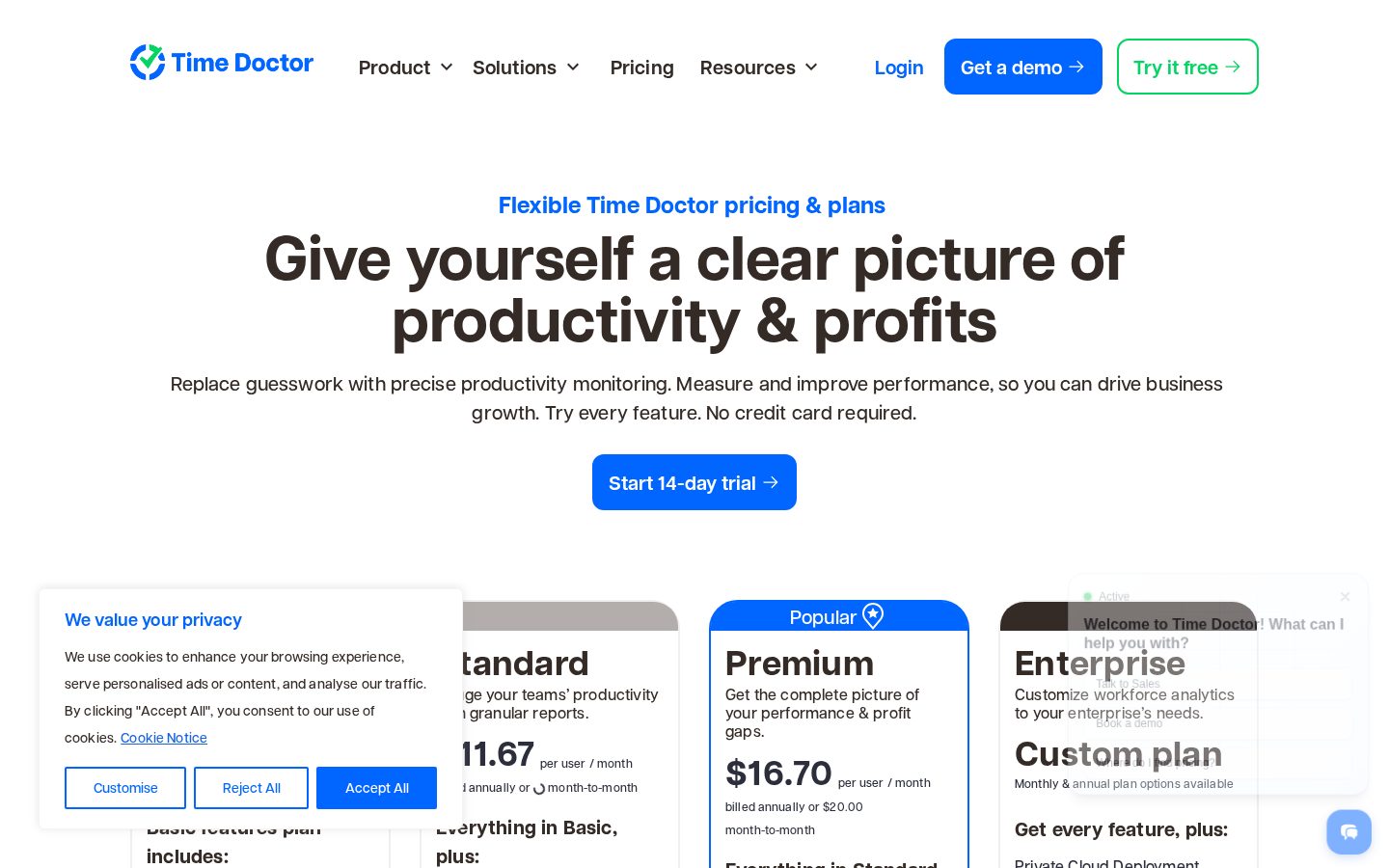 TimeDoctor Pricing