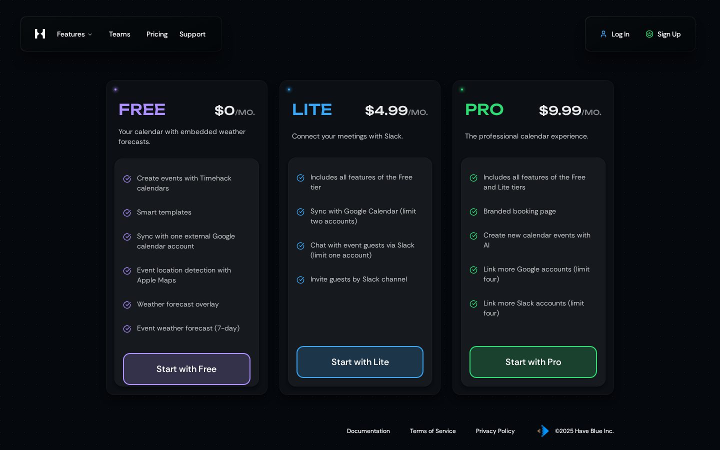 TIMEHACK Pricing