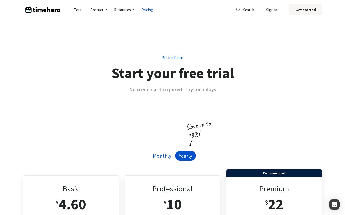 TimeHero Pricing