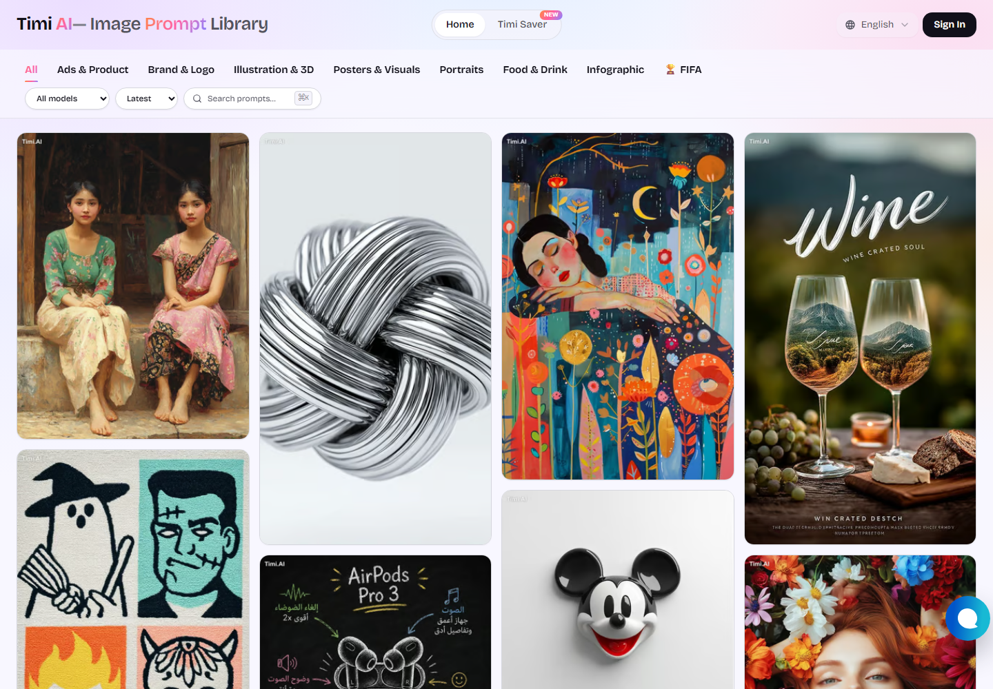 Timi AI homepage