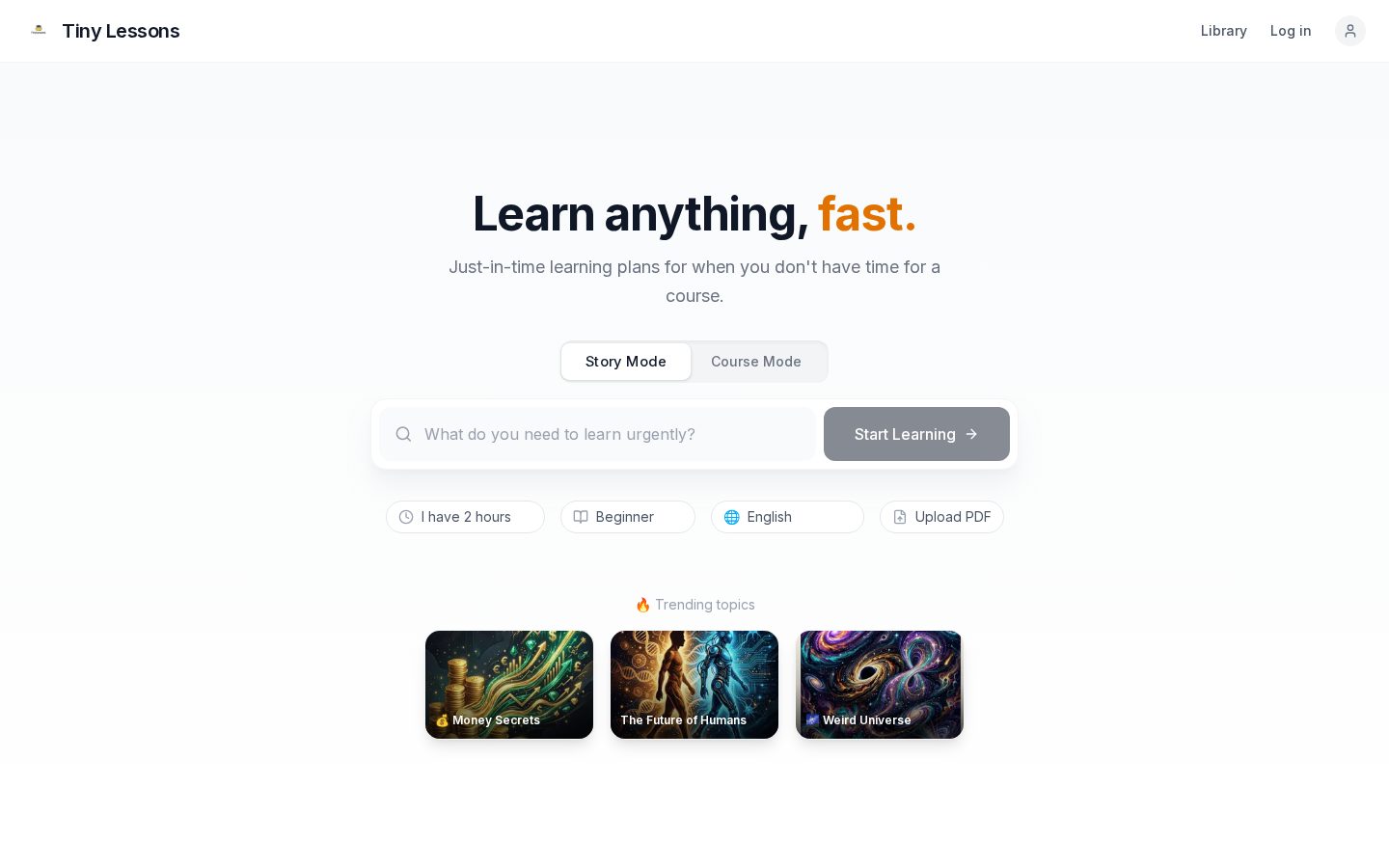 Tiny Lessons Homepage