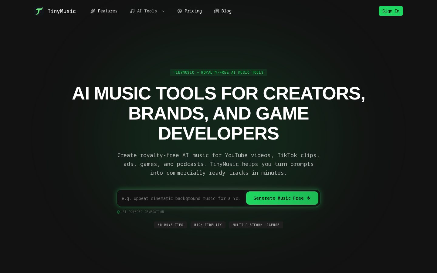 Tiny Music Homepage