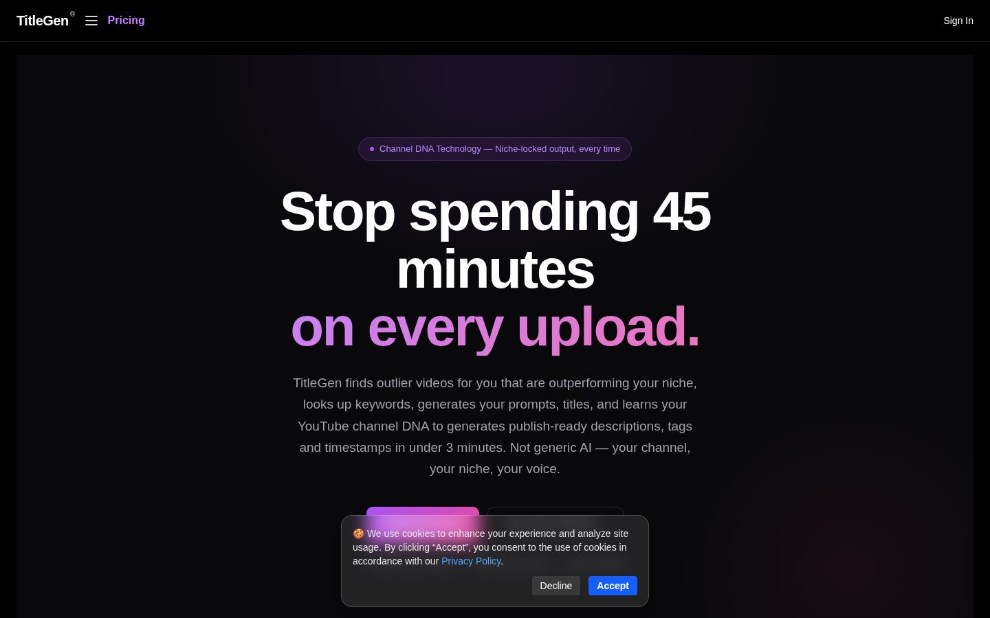 TitleGen Homepage